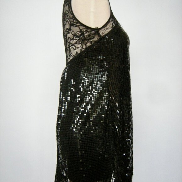 Wildcat CUTE Black Sequined and Lace Y2K Baby Doll Mini Dress/Tunic - S - Picture 7 of 9